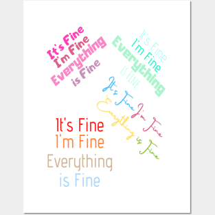 I'm fine it's fine everything is fine sticker pack Posters and Art